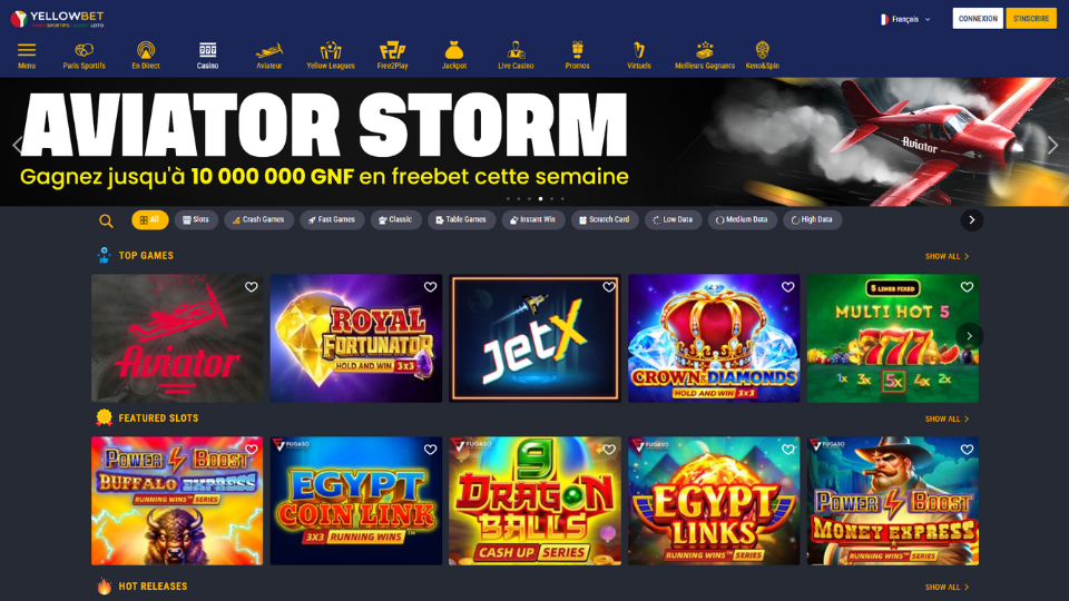 Yellowbet Guinea Casino screenshot